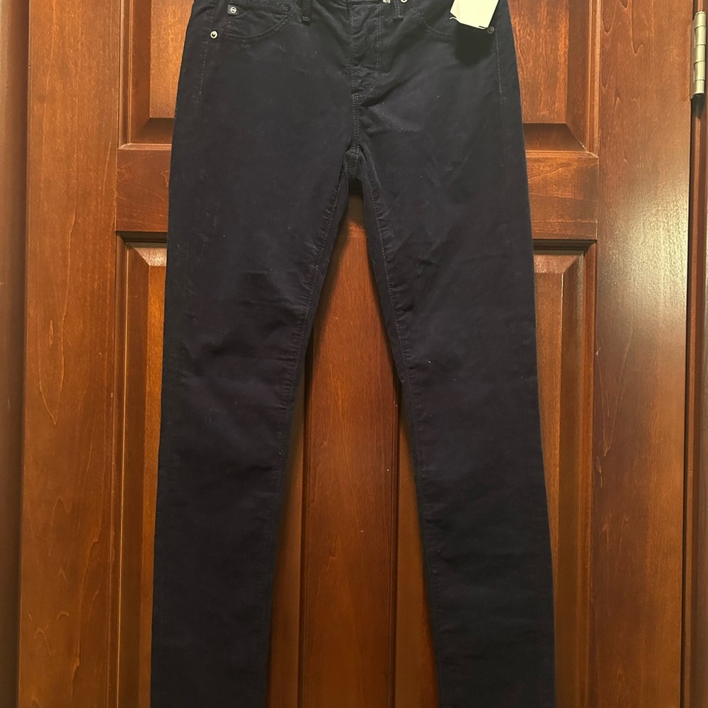 AG Adriano Goldschmied Dark Blue Corduroy Leggings